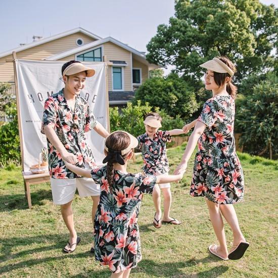 キッズ アロハシャツ メンズ 結婚式 親子コーデ 親子ペアルック 親子お揃い 親子ペア アロハ ワンピース アロハシャツ レディース二枚送料無料 3211 通販屋 通販 Yahoo ショッピング