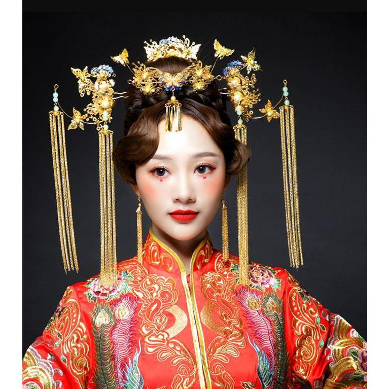 豪華髪飾り5点セットチャイナグッズ中国古代古典ヘアアクセサリー 合金フリンジ簪かんざし 櫛カチューシャ 皇后貴妃コスチューム変身グッズ 二点送料無料 5431 通販屋 通販 Yahoo ショッピング