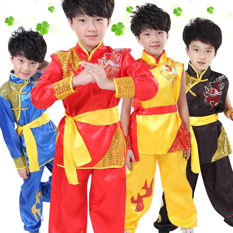 中華風チャイナ服上下セット 中式刺繍龍 子供用太極拳服 カンフー着 子ども 袖なし 龍柄 太極拳服 カンフー服 キッズ 女の子 男の子 S078 通販屋 通販 Yahoo ショッピング
