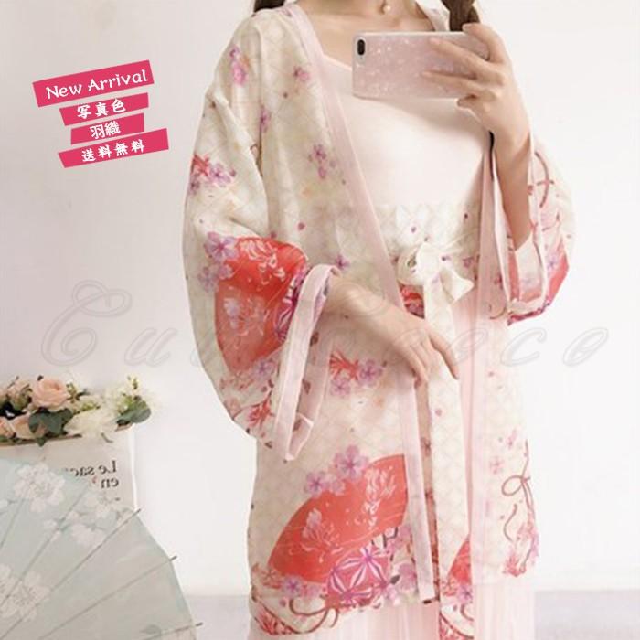 送料無料 羽織 レディース 着物 花柄 長袖 薄手 和服 浴衣 和風 カーディガン 女性用 イベント 春夏秋 トップス アウター 花火大会 お祭り おしゃれ 02a764 Cutecooco 通販 Yahoo ショッピング