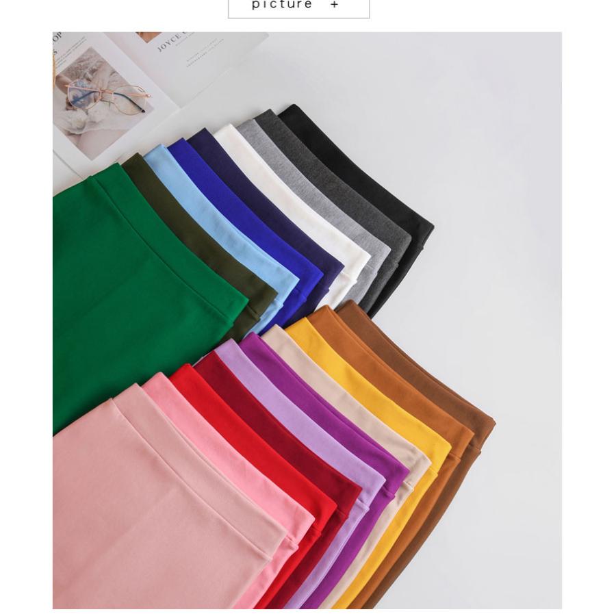 タイトスカート レディース 無地 ペンシルスカート スリット ミモレ丈 ロング丈 通勤 きれいめ カラー ストレッチ 春夏秋 おしゃれ 送料無料 |  | 02