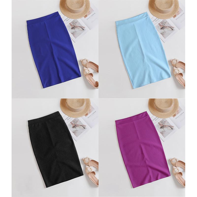 タイトスカート レディース 無地 ペンシルスカート スリット ミモレ丈 ロング丈 通勤 きれいめ カラー ストレッチ 春夏秋 おしゃれ 送料無料 |  | 05