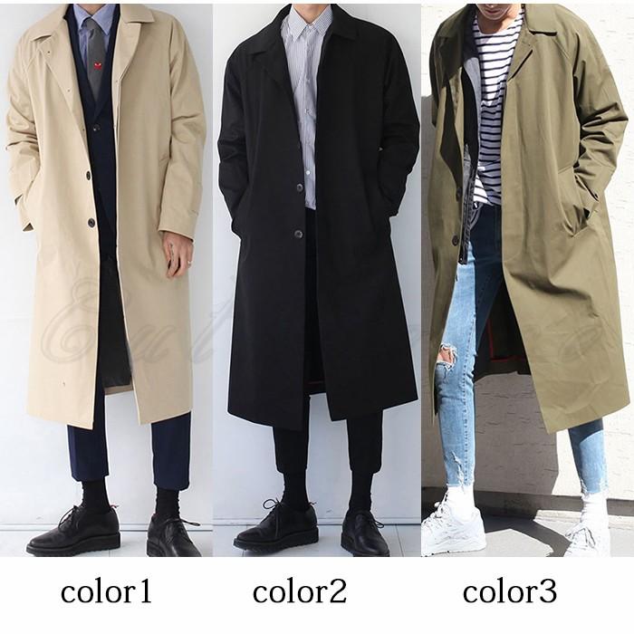トレンチコート メンズ ステンカラーコート 長袖 ロング丈 ビジネス カジュアル オフィス かっこいい アウター 男性用 紳士 春秋 おしゃれ 送料無料 02ga638 Cutecooco 通販 Yahoo ショッピング