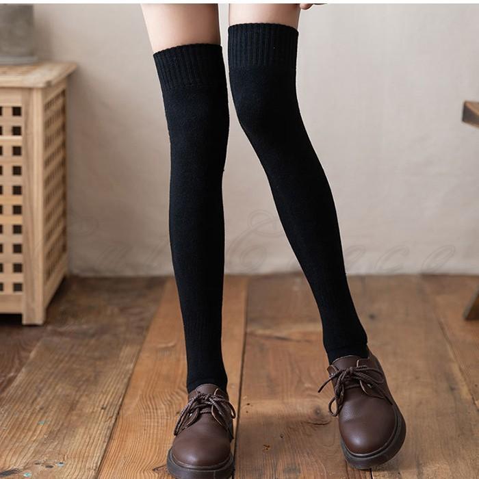 一部即納 ニーハイソックス 2足セット レディース オーバーニーソックス 靴下 厚手 無地 防寒 暖かい 春秋冬 綿 あったか 女性用 ロング丈 おしゃれ 送料無料 |  | 06