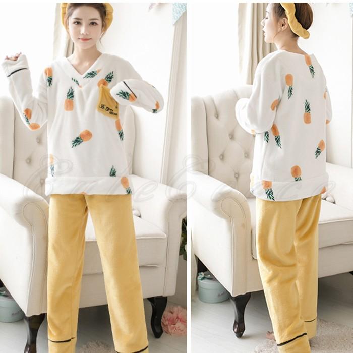 パジャマ レディース ルームウェア 部屋着 長袖 フルーツ柄 もこもこ 可愛い 厚手 寝巻き 長ズボン 上下セット 防寒 暖かい おしゃれ 送料無料 C19pgm0008 Cutecooco 通販 Yahoo ショッピング