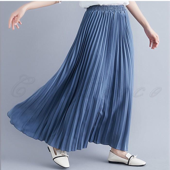 未使用 Cen. プリーツ スカート ロング フレア セン 新品 プリーツスカート レディース 無地 フレアスカート 長さ80cm 90cm 2