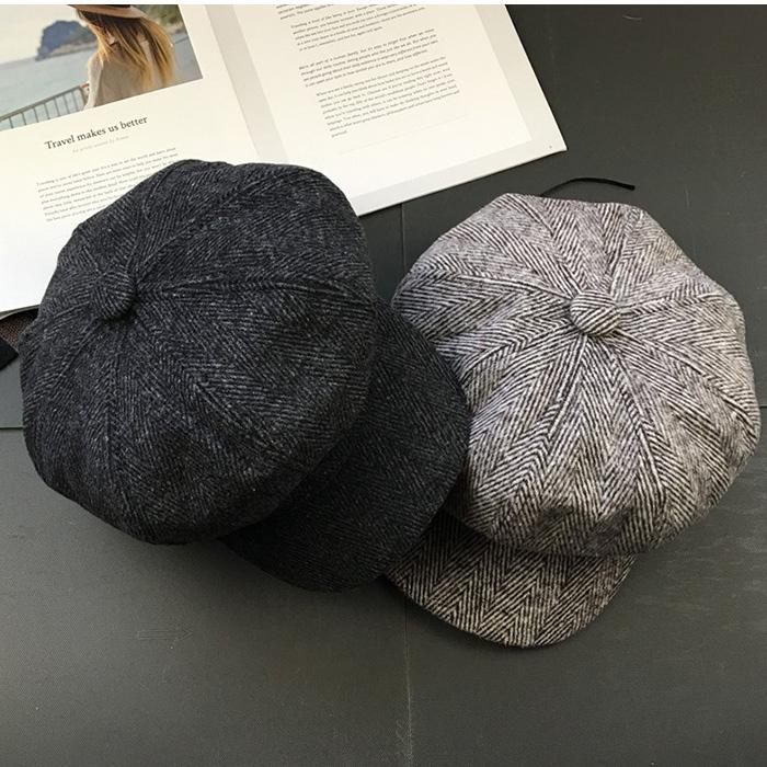 グレー ストライプ キャスケット キャスケット メンズ レディース 帽子 ストライプ柄 カジュアル