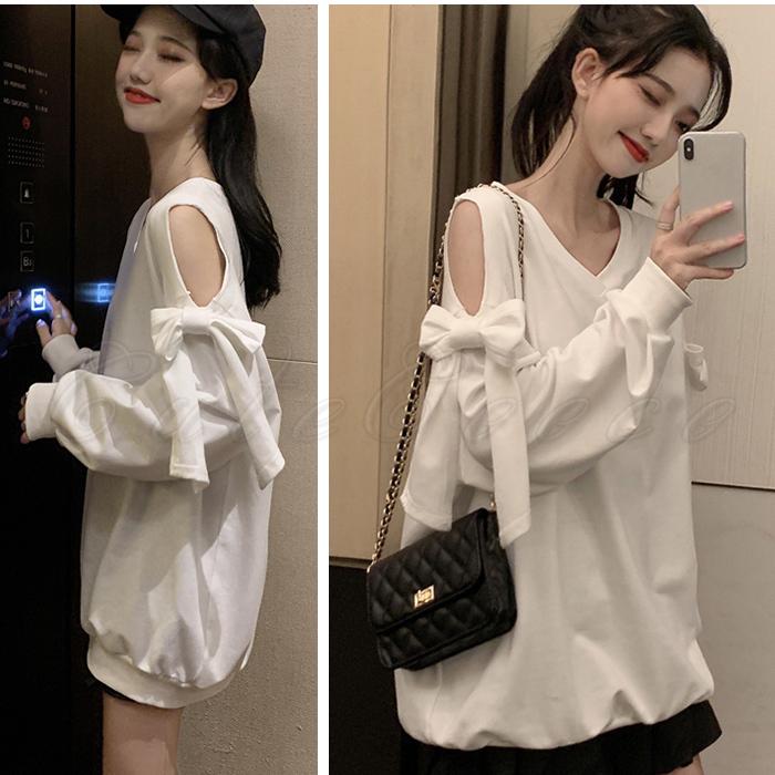 首元かわいい綺麗なトレーナー 同サイズ3色組 両脇ポケット付