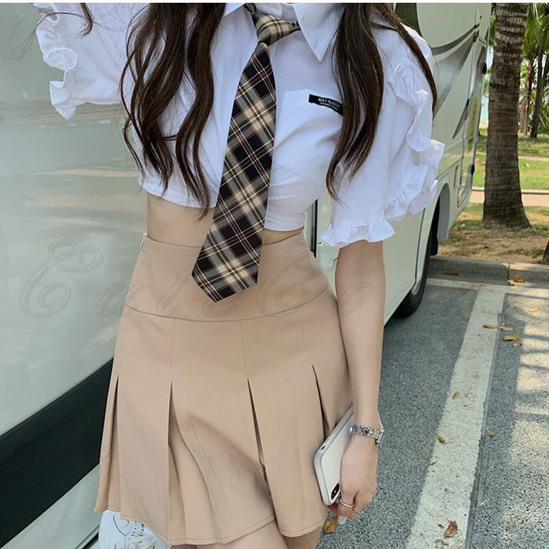 プリーツスカート レディース シャツ ミニ丈 セットアップ ボトムス