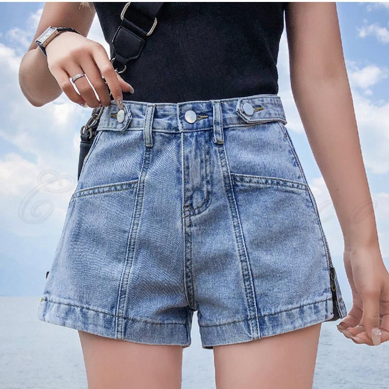 デニムショートパンツ レディース 短パン スリット付き ボトムス