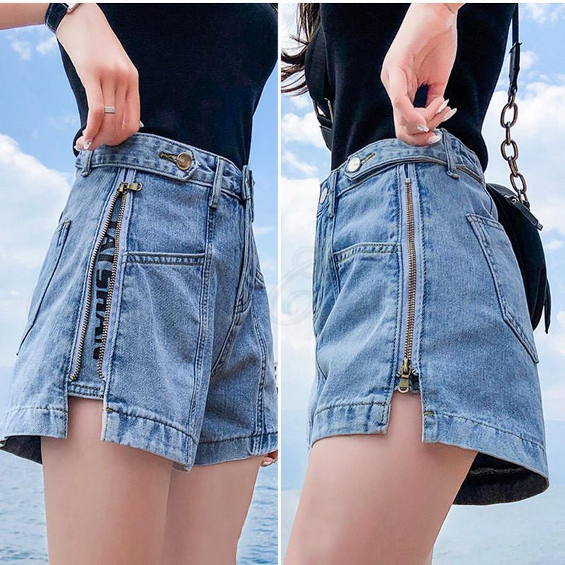 デニムショートパンツ レディース 短パン スリット付き ボトムス