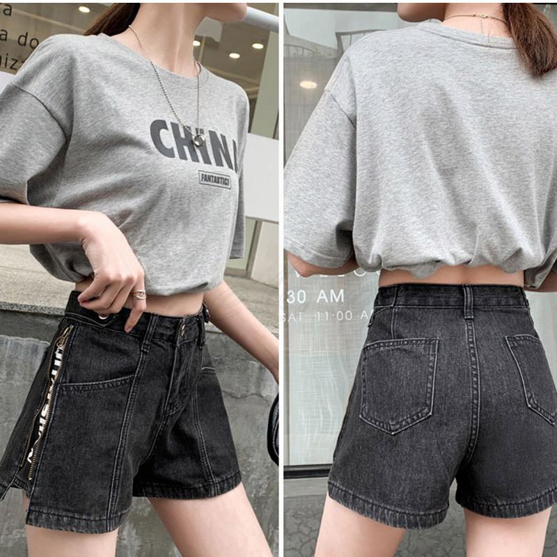 デニムショートパンツ レディース 短パン スリット付き ボトムス