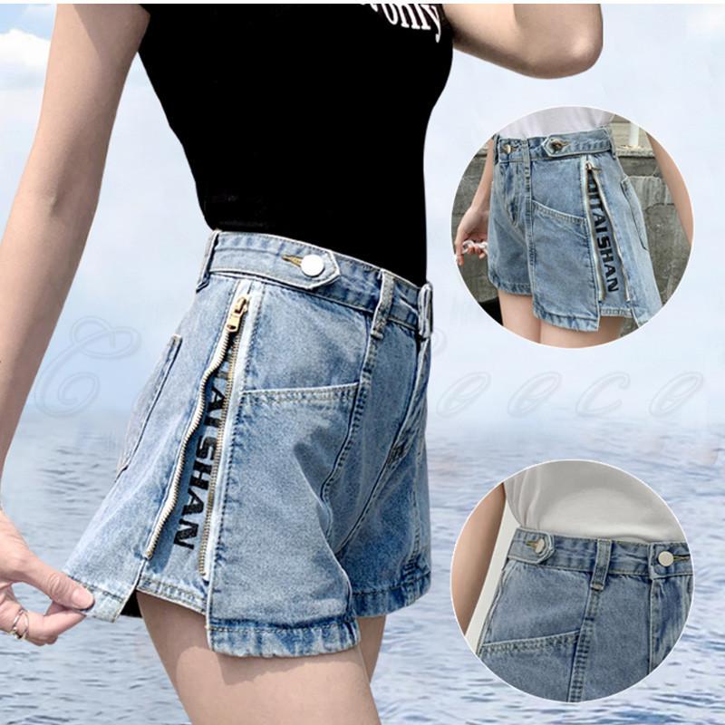 デニムショートパンツ レディース 短パン スリット付き ボトムス