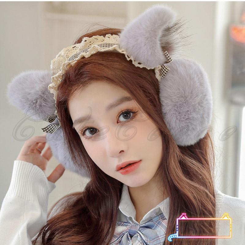 送料無料 オシャレイヤーマフ かわいい 可愛い 耳カバー イヤーマフラー レディース もこもこ 兎耳 裏ボア イヤーウォーマー 秋冬 耳あて