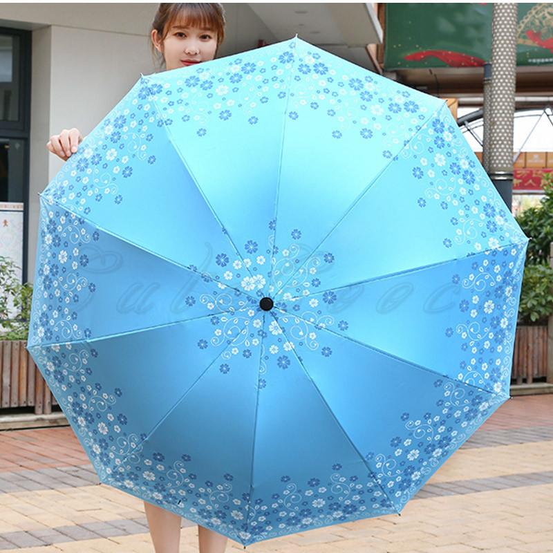 【未使用】グレイシー 折り畳み傘 日傘 晴雨兼用 無地 10本骨 ライトブルー 折りたたみ傘 折り畳み傘 超大きい 10本骨 晴雨兼用 花柄 撥水