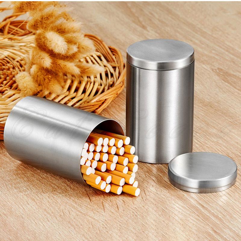 タバコケース メンズ シガレットケース ボックス ステンレス製 丸型 大