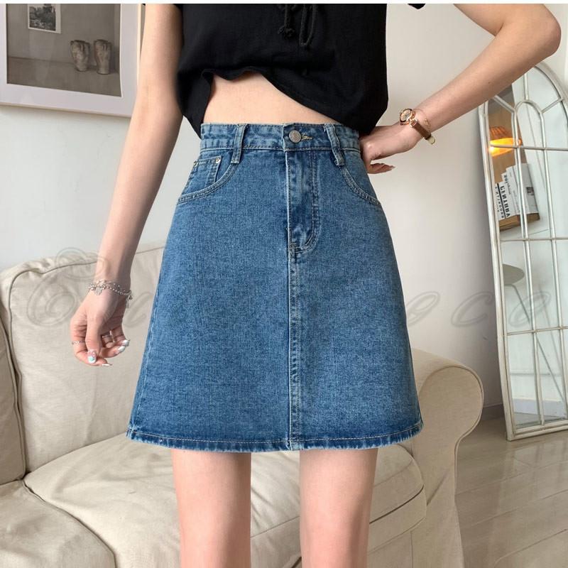 デニムスカート レディース ミニ丈 無地 シンプル タイトスカート A