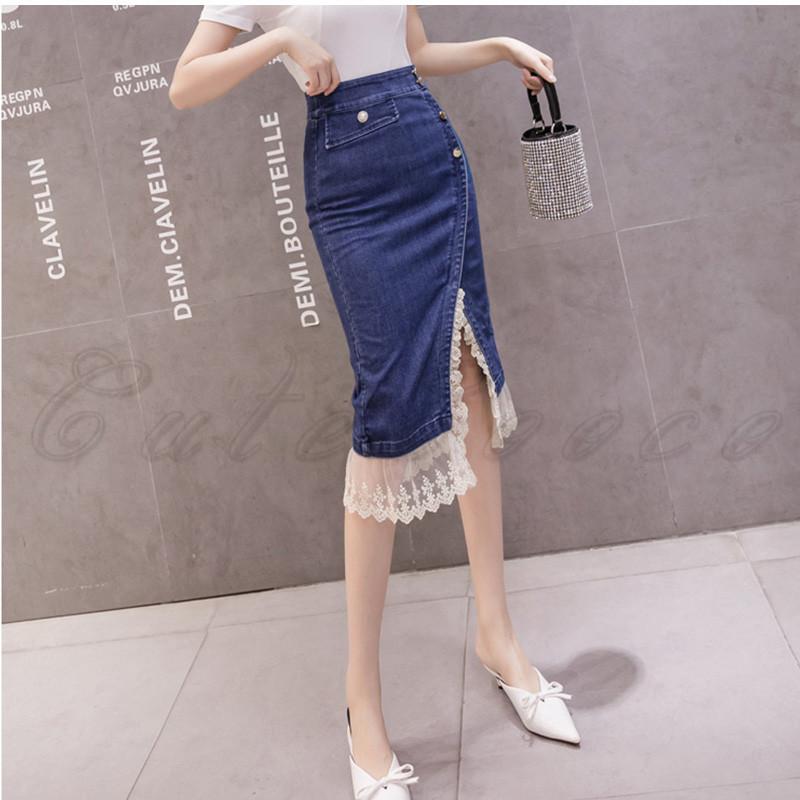 ミッソーニレディースレースロングタイトスカート♡新品未使用♡裾がふわふわ♡③ mimigrant 膝丈タイトスカート ひざ丈 ストレッチレース ムース