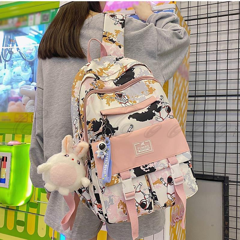 リュックサック レディース スクールバッグ デイパック 学生鞄 手提げ うさぎぬいぐるみ 大容量 撥水 可愛い 通学 旅行 アウトドア おしゃれ 送料無料 C22ba0052 Cutecooco 通販 Yahoo ショッピング