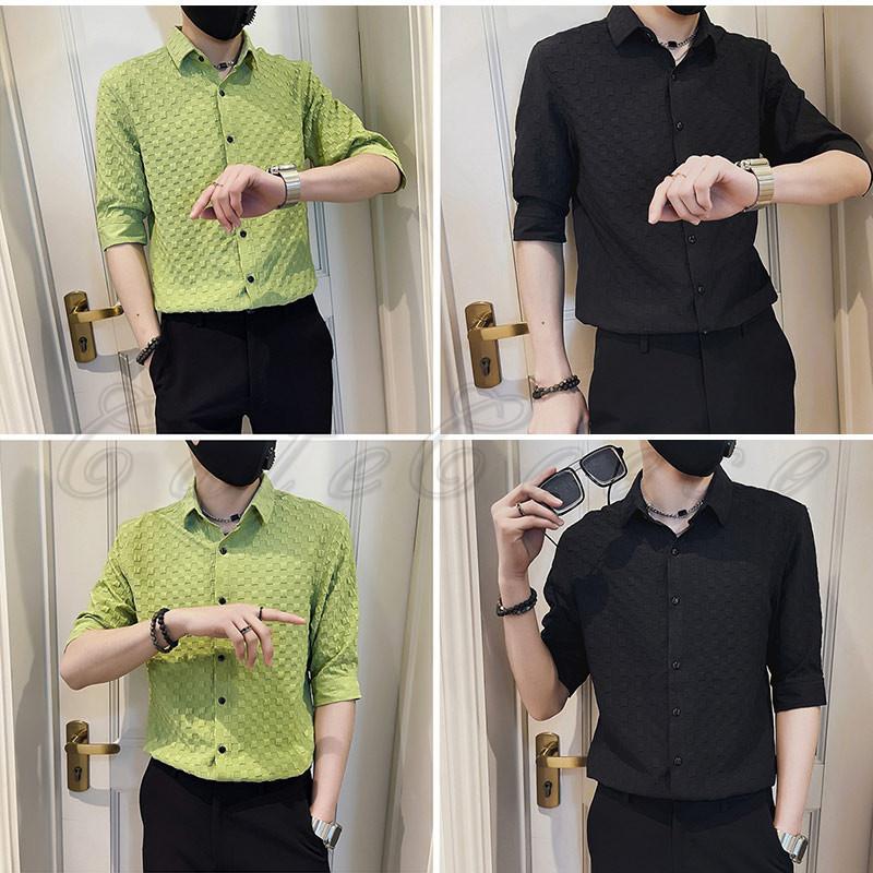 Yシャツ メンズシャツ ワイシャツ 五分袖 七分袖 トップス 無地 ビジネス カジュアル 夏用 細身 かっこいい 春夏秋 ファッション きれいめ おしゃれ 送料無料 C22gt0076 Cutecooco 通販 Yahoo ショッピング