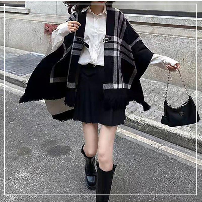 ポンチョ チェック柄 ショール レディース ケープコート 羽織り