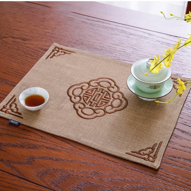 ランチョンマット テーブルウェア 中国風 刺繍 洗える キズ防止