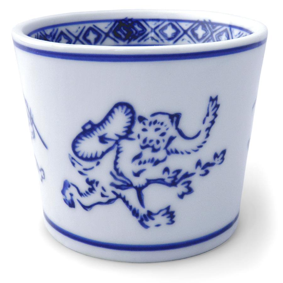 鳥獣戯画 そば猪口 染付 陶器 単品販売(オリジナル説明書付き)蕎麦猪口