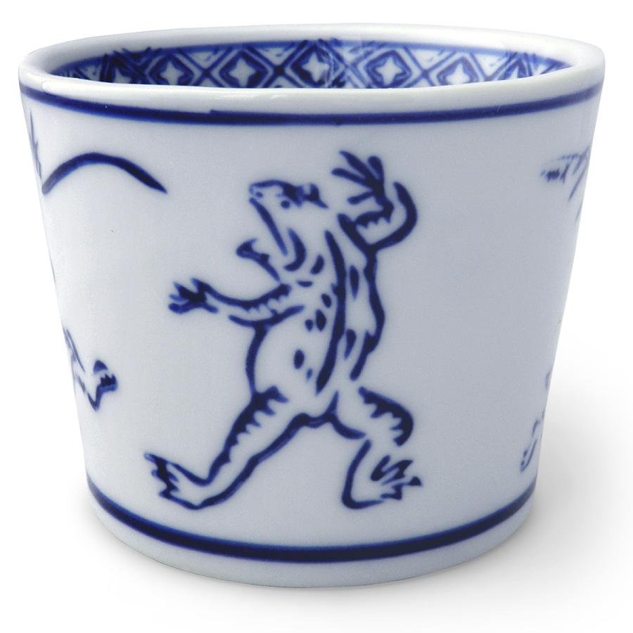 鳥獣戯画 そば猪口 染付 陶器 単品販売(オリジナル説明書付き)蕎麦猪口