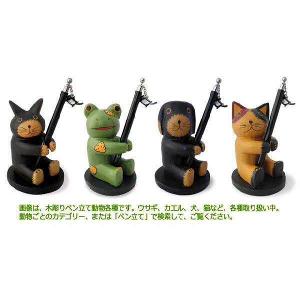 木彫りカエル靴べらスタンド 木製 玄関インテリア 縁起物 置物 カエル 置物 木彫り ペン立て ペンスタンド ホルダー 文房具 蛙グッズ