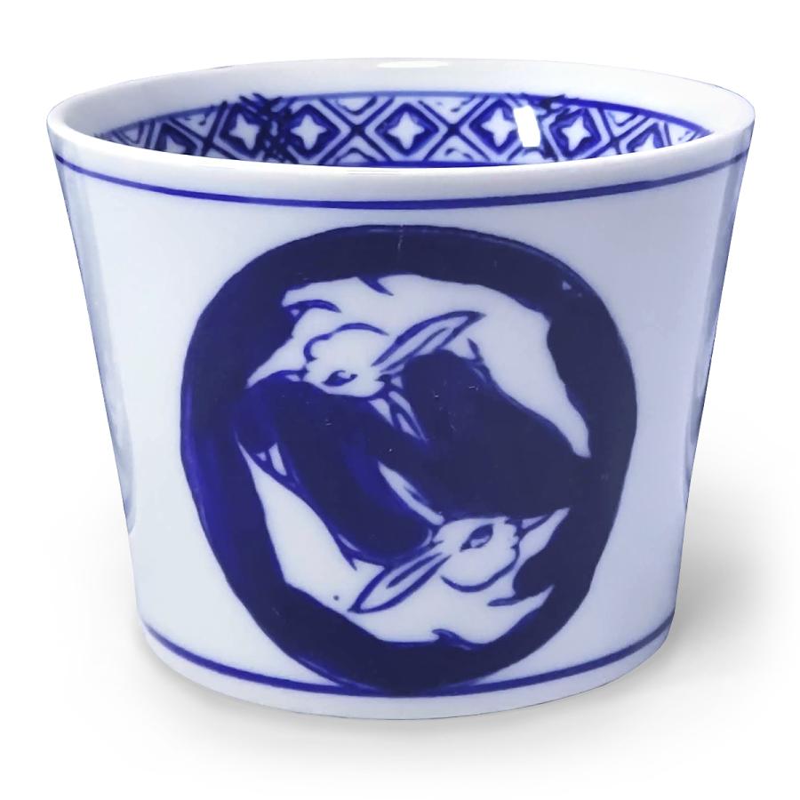 双うさぎ そば猪口 ウサギ柄 単品販売(オリジナル説明書付き