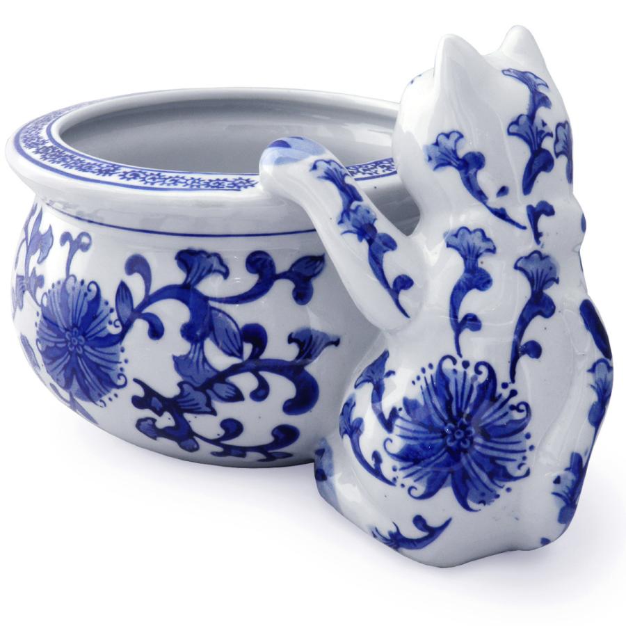 金魚鉢 火鉢 水鉢 猫 陶器(オリジナル説明書付き)見守り猫 猫雑貨 鉢