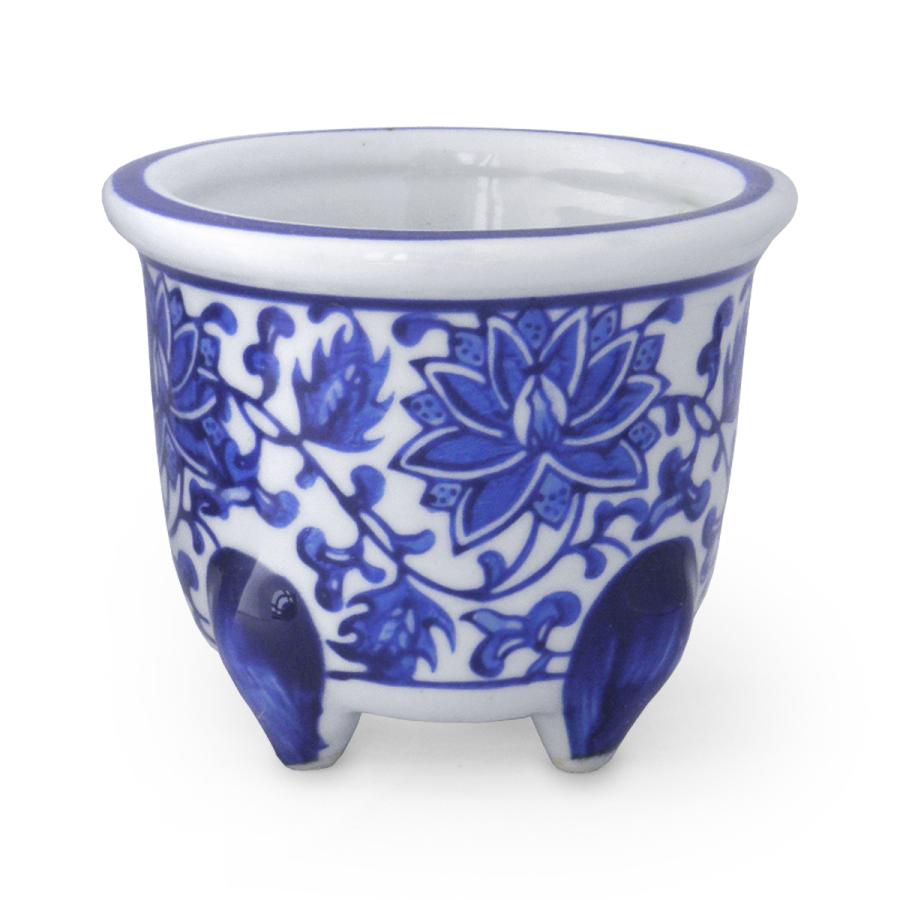 植木鉢 2点セット おしゃれ 陶器 磁器 和風 丸鉢 深鉢 脚付き 猫足