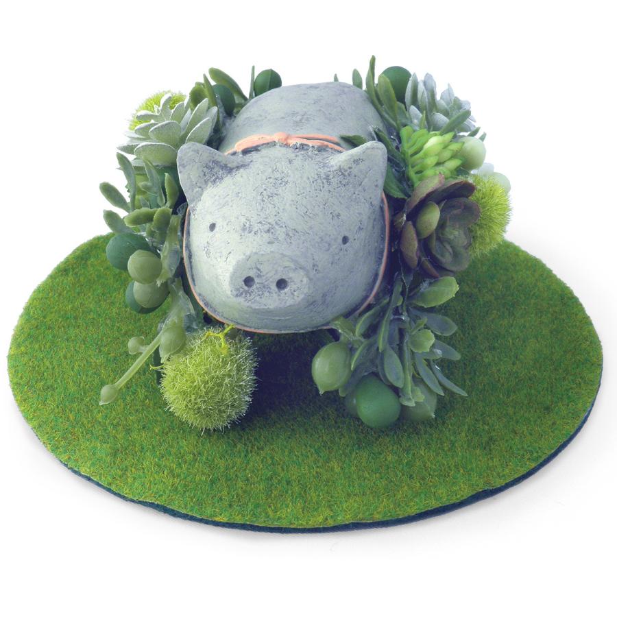 ブタ 置物 インテリア オブジェ 森の歌声 ノスタルジック ガーデン 豚