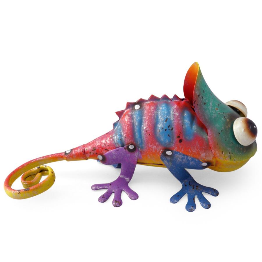 カメレオン 置物 ブリキ アイアン カラフル ちびサイズ オリジナル説明書付 オブジェ 飾り物 インテリア雑貨 ディスプレイ ギフト Tinanimal 0010 アクセサリーと雑貨キュートマニア 通販 Yahoo ショッピング