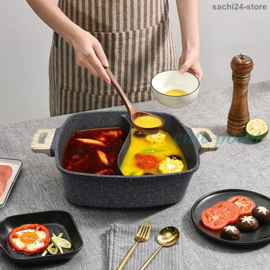 鴛鴦鍋 両手鍋 仕切り付き 2食鍋 火鍋   ステンレス だし汁   調理器具 楽天市場】両手鍋 仕切り付き 2食鍋 火鍋 鴛鴦鍋 卓上二食鍋