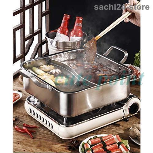 鴛鴦鍋 両手鍋 仕切り付き 2食鍋 火鍋   ステンレス だし汁   調理器具 両手鍋 仕切り 付き 2食鍋 ステンレス だし汁 冬鍋 火鍋 鴛鴦鍋 卓上