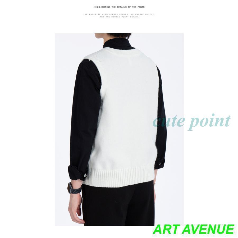 ニット ベスト メンズ チョッキ セーター トップス 春 秋 冬