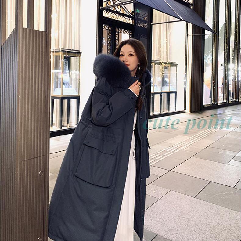 【美品】高級ファー付ダウンロングコート（ブラック） ダウンコート レディース 冬 ロングコート ロングダウンコート