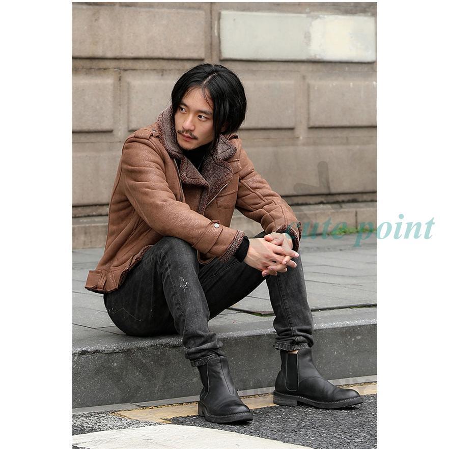 杉*家様 ロシア製 benka ボーダー メンズファーコート ムートン 本革 刺 杉*家様 ロシア製 benka ボーダー メンズファーコート ムートン 本革