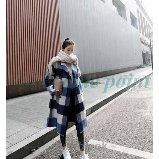 あり チェックコート ロングコート チェスター コート アウター