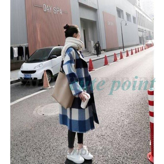 あり チェックコート ロングコート チェスター コート アウター