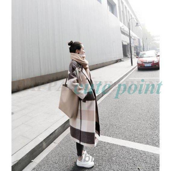 あり チェックコート ロングコート チェスター コート アウター
