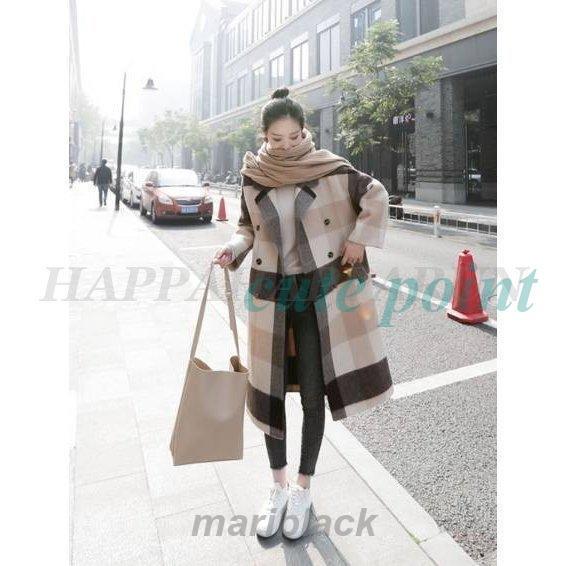 あり チェックコート ロングコート チェスター コート アウター