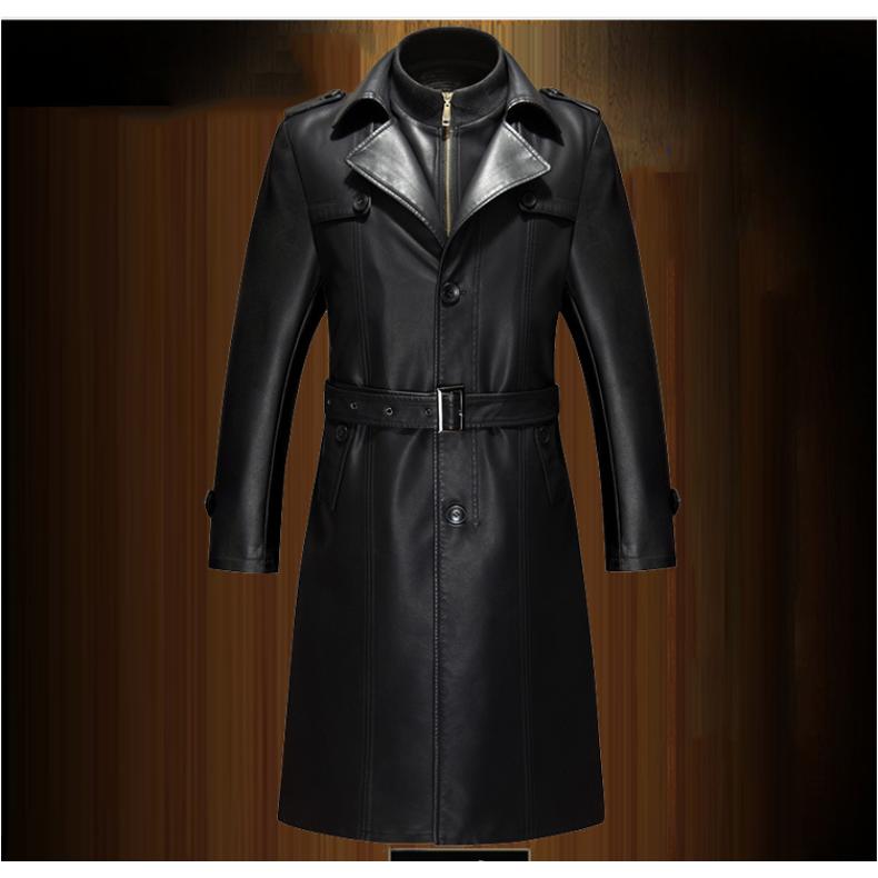 本革 革コート 革ジャン レザージャケット メンズ ロング コーデ 冬 裏