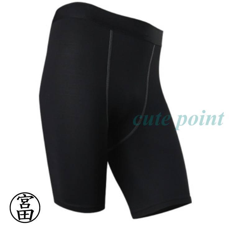 2枚セット 男性下着 トレーニング ロングボクサーパンツ 2枚セット ボクサーパンツ 股擦れ コンプレッション メンズ 吸汗 インナー ロング丈 対策 | ブランド登録なし | 02