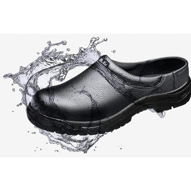 安全靴 黒 レザー スリッポン 安全靴 コックシューズ 本革 スリッポン 6kv絶縁靴 レザー あんぜん靴