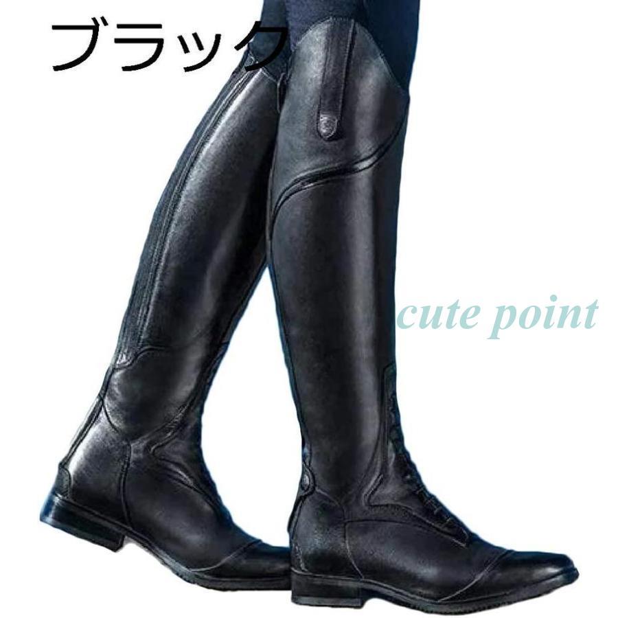 乗馬ブーツ乗馬靴女性ウエスタンスタイルロングブーツユニ