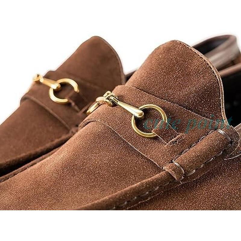 ビットローファー メンズ 本革スエード 3E 幅広 ゴールド ビット付き スリッポン 紳士靴 ドレスシューズ お洒落 ビジネス カジュアル ビットローファー メンズ 本革スエード 3E 幅広 ゴールド ビット付き