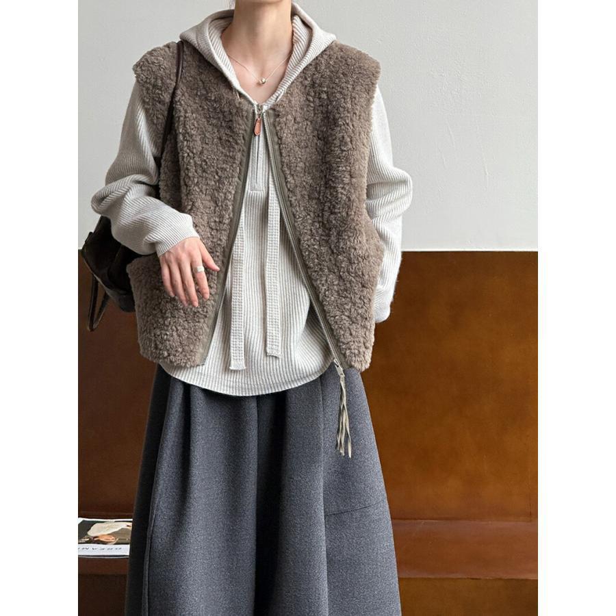 ムートンベスト ファーベスト 秋冬 レディース ボアコート ファー