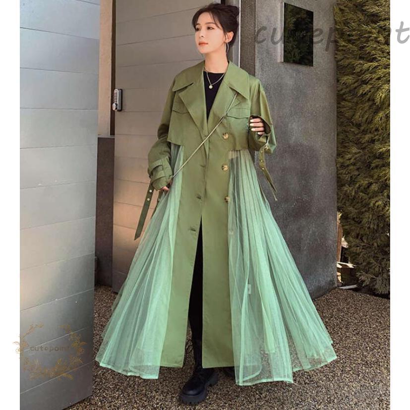 トレンチコート レディース スプリングコート 春 秋 フレア裾 バック